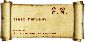 Hiesz Mariann névjegykártya