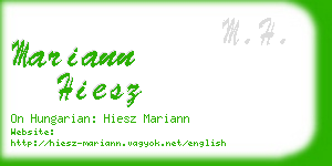 mariann hiesz business card